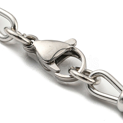 Non-Tarnish 304 Stainless Steel Bowknot Link Chain Bracelet BJEW-C042-06P-1