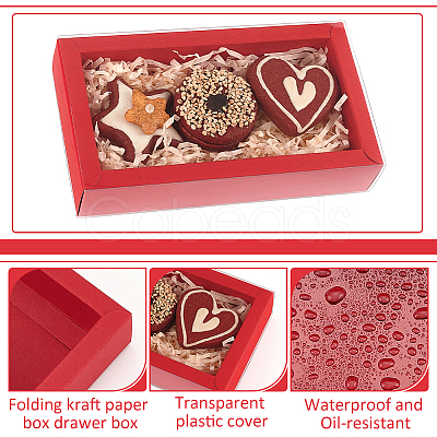 Foldable Paper Drawer Boxes with Clear Plastic Cover CON-WH0095-68A-02-1