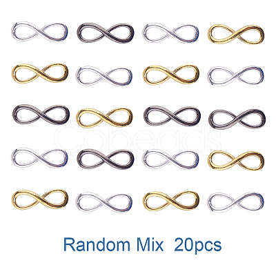 Multicolor  Infinity Charm Pendant 30x10x2mm Connector Link Random PALLOY-PH0004-01M-1