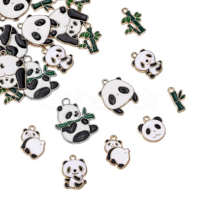 32Pcs 8 Style Alloy Enamel Pendants ENAM-SZ0002-54-1