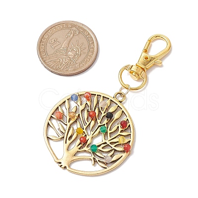 Tree of Life Alloy Pendant Decorations HJEW-JM01933-1