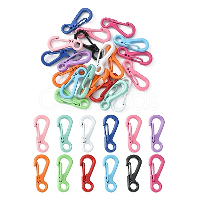 20Pcs Spray Painted Alloy Push Gate Snap Keychain Clasp Findings FIND-YW0001-81-1