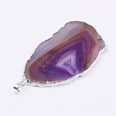 Natural Agate Big Pendants G-P305-E-S-1