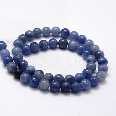 Dyed & Heated Natural Blue Aventurine Beads Strands X-G-F380-8mm-1