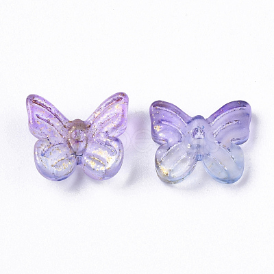 Two Tone Transparent Spray Painted Glass Charms GLAA-N035-08A-G01-1