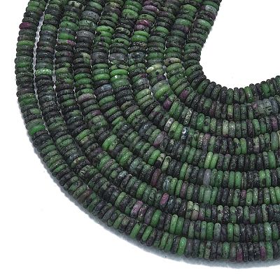 Frosted Natural Ruby in Zoisite Beads Strands G-K389-C20-01-1