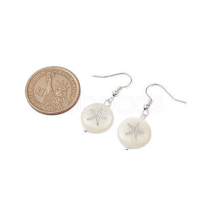 Natural Freshwater Shell Dangle Earring EJEW-JE05914-1