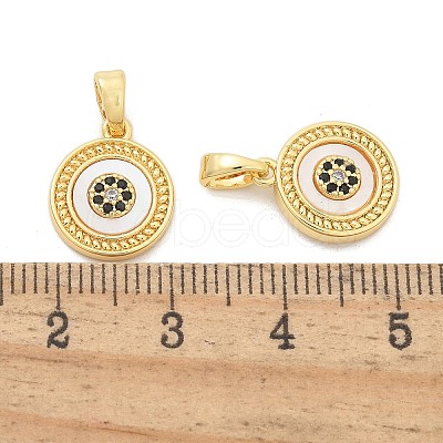 Brass Micro Pave Cubic Zirconia Pendents KK-M303-01G-01-1