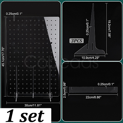Transparent Acrylic Slant Back Earring Display Stands EDIS-WH0029-94-1
