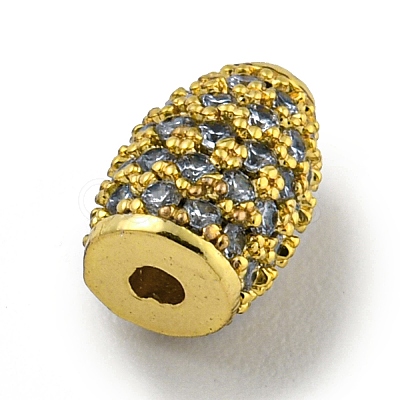 Brass Micro Pave Cubic Zirconia Beads KK-G493-25C-G-1