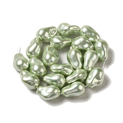 Electroplated Shell Pearl Beads Strands BSHE-M035-01A-01-1