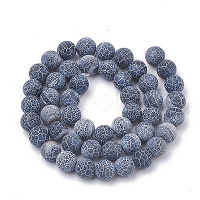 Natural Weathered Agate Beads Strands G-R365-8mm-01-1