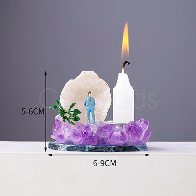 Natural Amethyst Candlestick Display Decorations PW-WG2CDDE-01-1