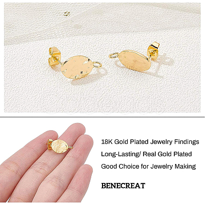 Brass Stud Earring Findings KK-BC0006-63G-1