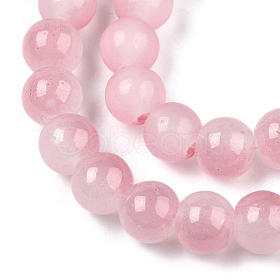 Baking Painted Imitation Jade Glass Round Bead Strands DGLA-N003-10mm-03-1