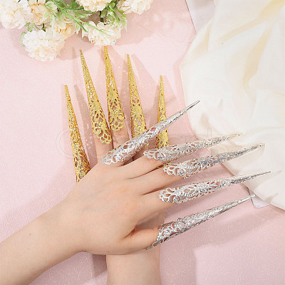 Globleland 20Pcs 2 Colors Iron Finger Nail Rings AJEW-GL0002-27-1