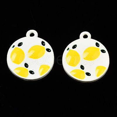 Spray Painted Alloy Pendants PALLOY-Q434-006-NR-1