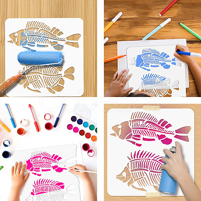 PET Hollow Out Drawing Painting Stencils DIY-WH0405-0097-1