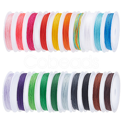 20 Rolls 20 Colors Polyester Cord Set OCOR-WH0047-17-1