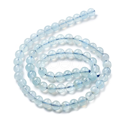 Natural Aquamarine Beads Strands G-R446-6mm-05-01-1