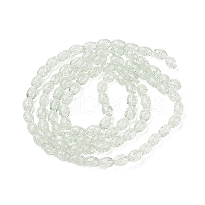 Transparent Crackle Glass Beads Strands DGLA-S085-6x8-01-1