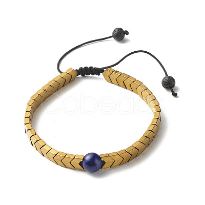 Natural Lapis Lazuli(Dyed) Stretch Bracelets Set for Girl Women BJEW-JB06805-02-1