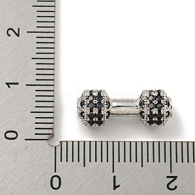 Brass Micro Pave Black Cubic Zirconia Beads KK-G493-34A-P01-1