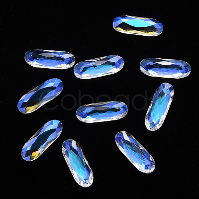 Oval Transparent Glass Cabochons MRMJ-T009-137-1