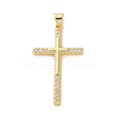 Brass Micro Pave Clear Cubic Zirconia Pendants KK-A212-03A-G-1