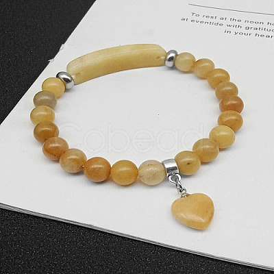 Natural Topaz Jade Charm Stretch Bracelets for Women Men JX9196-7-1