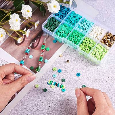 1770Pcs Polymer Clay Beads DIY Jewelry Making Finding Kit DIY-SZ0006-51B-1