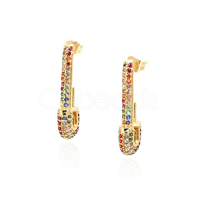 SHEGRACE Brass Micro Pave Grade AAA Cubic Zirconia Stud Earrings JE023A-X-1