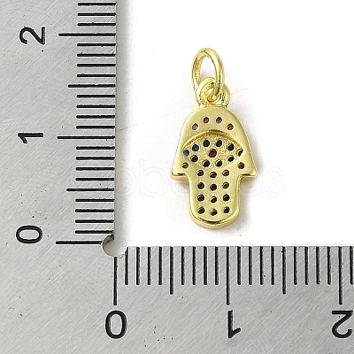 Brass Micro Pave Cubic Zirconia Charms KK-M283-13I-02-1