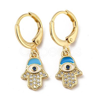 Real 18K Gold Plated Brass Dangle Leverback Earrings EJEW-A033-20G-1