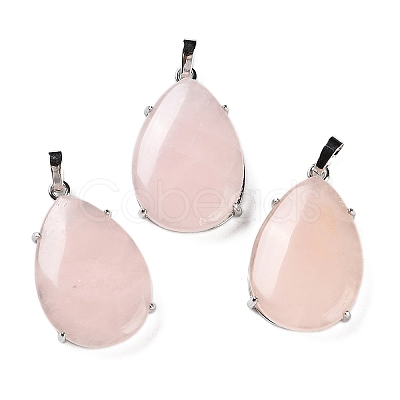 Natural Rose Quartz Pendants G-U002-01P-G-1