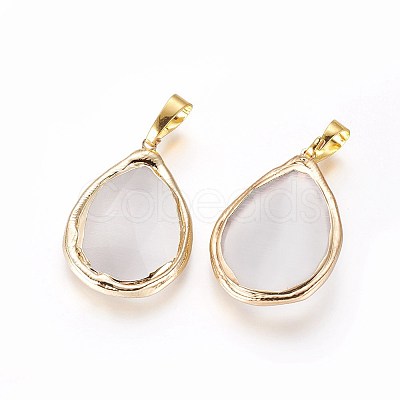 Electroplate Cat Eye Pendants CE-K003-C-1