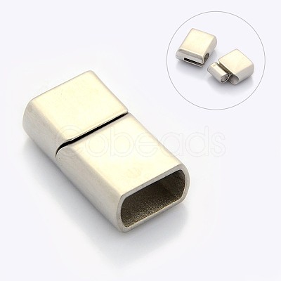 Tarnish Resistant Mixed Styles Glazed or Matte Rectangle 304 Stainless Steel Magnetic Necklace Clasps STAS-I011-11B-1