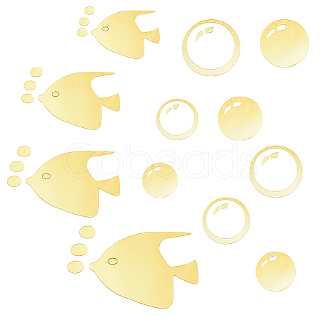 SUPERFINDINGS 2 Sets 2 Style Bubble Effect & Sea Fish Acrylic Mirror Wall Stickers AJEW-FH0003-21A-1