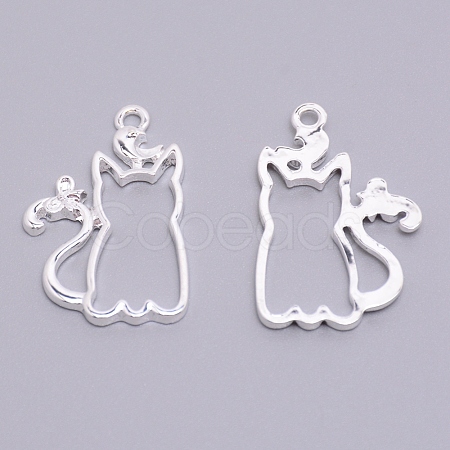 Alloy Open Back Bezel Pendants PALLOY-WH0072-90S-RS-1