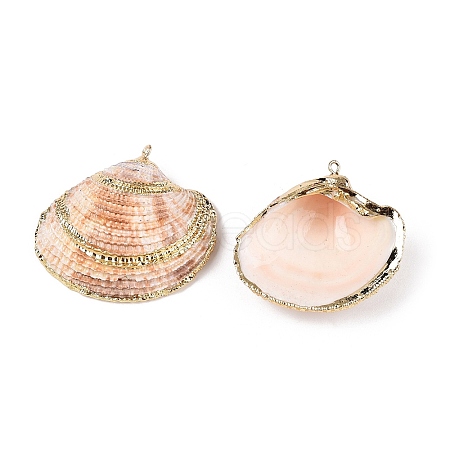 Natural Scallop Shell Pendants SSHEL-N038-15-1