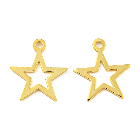 925 Sterling Silver Hollow Star Charms STER-B005-38G-1