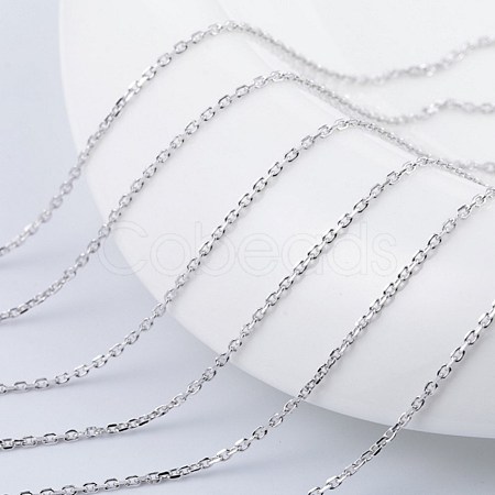 925 Sterling Silver Cable Chain Necklaces for Women NJEW-BB60242-1