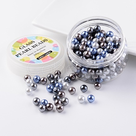 Glass Pearl Bead Sets HY-JP0001-03-L-1