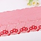 Polyester Lace Trim Ribbons, Garment Accessories, Flower, Crimson, 1/2 inch(14mm), about 30Yard/roll