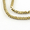 Electroplate Non-magnetic Synthetic Hematite Bead Strands, Polygon, Light Gold Plated, 3x2x2mm, Hole: 0.5mm, about 195pcs/strand, 15.7 inch