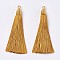 Polyester Tassel Big Pendants Decoration, Goldenrod, 85~90x9~10mm, Hole: 3mm