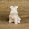 Resin Schnauzer Display Decoration, with Natural Rose Quartz Chips inside Statues for Home Office Decorations, 66x65x100mm