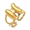 304 Stainless Steel Finger Ring, Real 18K Gold Plated Cuff Ring, Letter H, Inner Diameter: 18mm, Letter: 14~15x6.5~19mm