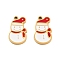 Ion Plating(IP) 304 Stainless Steel Pendants, Christmas Theme Enamel Charms, Golden, Snowman, 13x8x1.5mm, Hole: 1.2mm