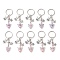 10Pcs 10 Styles Acrylic Keychains, with Tibetan Style Alloy Pendants and Iron Split Key Rings, Angel, Mixed Color, 72mm, 1pc/style